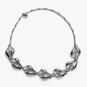 Vintage Signed Coro Silver Tone Choker Necklace